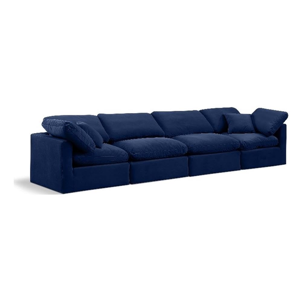 147Navy-S140 Indulge Collection Modern | Contemporary Modular Sofa with Soft Navy Durable Velvet