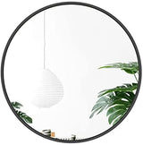 Round Wall Mirror,18" Large Black Wall Mounted Circle Mirror for Washroom,Entryways,