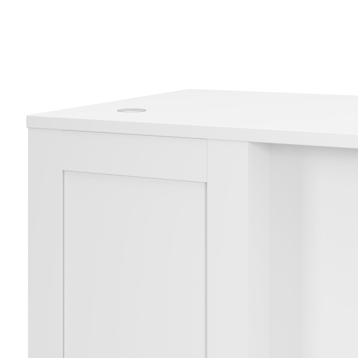 Hampton Heights 72W x 30D Executive L-Shaped Desk in White, Large Computer