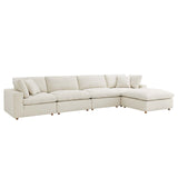 Commix Modular Sofa, Extra Large Reclining Sectional, Light Beige Fabric