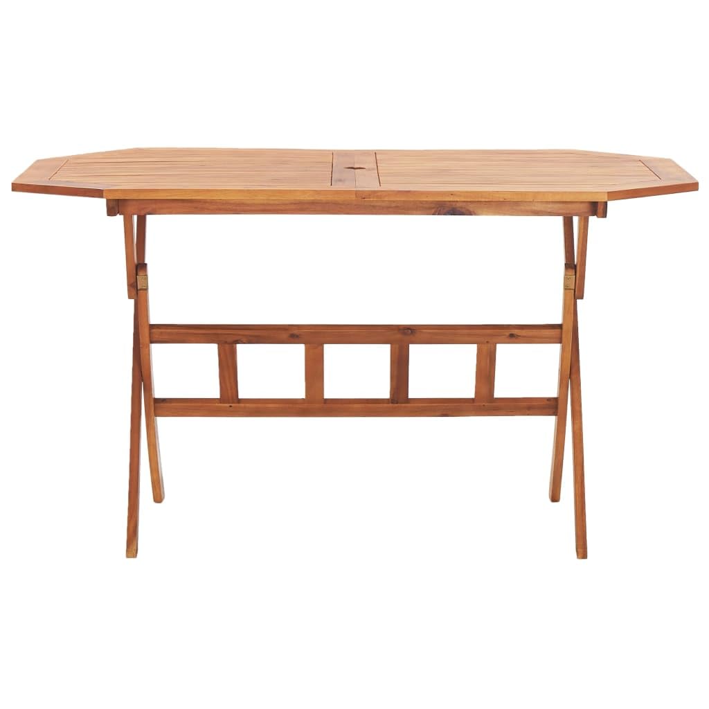 Folding Patio Table 53.1"x33.5"x29.5" Solid Wood Acacia