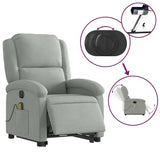 Massage Recliner - Light Gray | Power Lift & Recline, Vibration Massage, Side Pocket