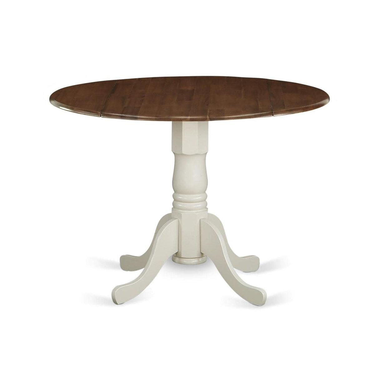 DMT-WLW-TP Dublin Modern Kitchen Table - a Round Dining Table Top with Dropleaf & Pedestal Base,