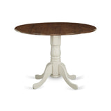 DMT-WLW-TP Dublin Modern Kitchen Table - a Round Dining Table Top with Dropleaf & Pedestal Base,