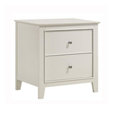 Selena Coastal Engineered Wood 2-Drawer Bedroom Nightstand Bedside Table Organizer Unit Cream White 400232