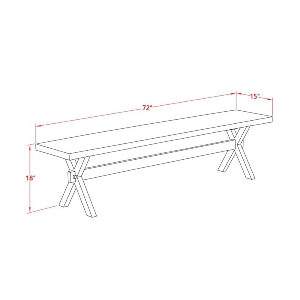 X697DR124-6 6 Piece Dining Set Contains a Rectangle Dining Room Table with X-Legs