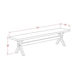 X697DR124-6 6 Piece Dining Set Contains a Rectangle Dining Room Table with X-Legs
