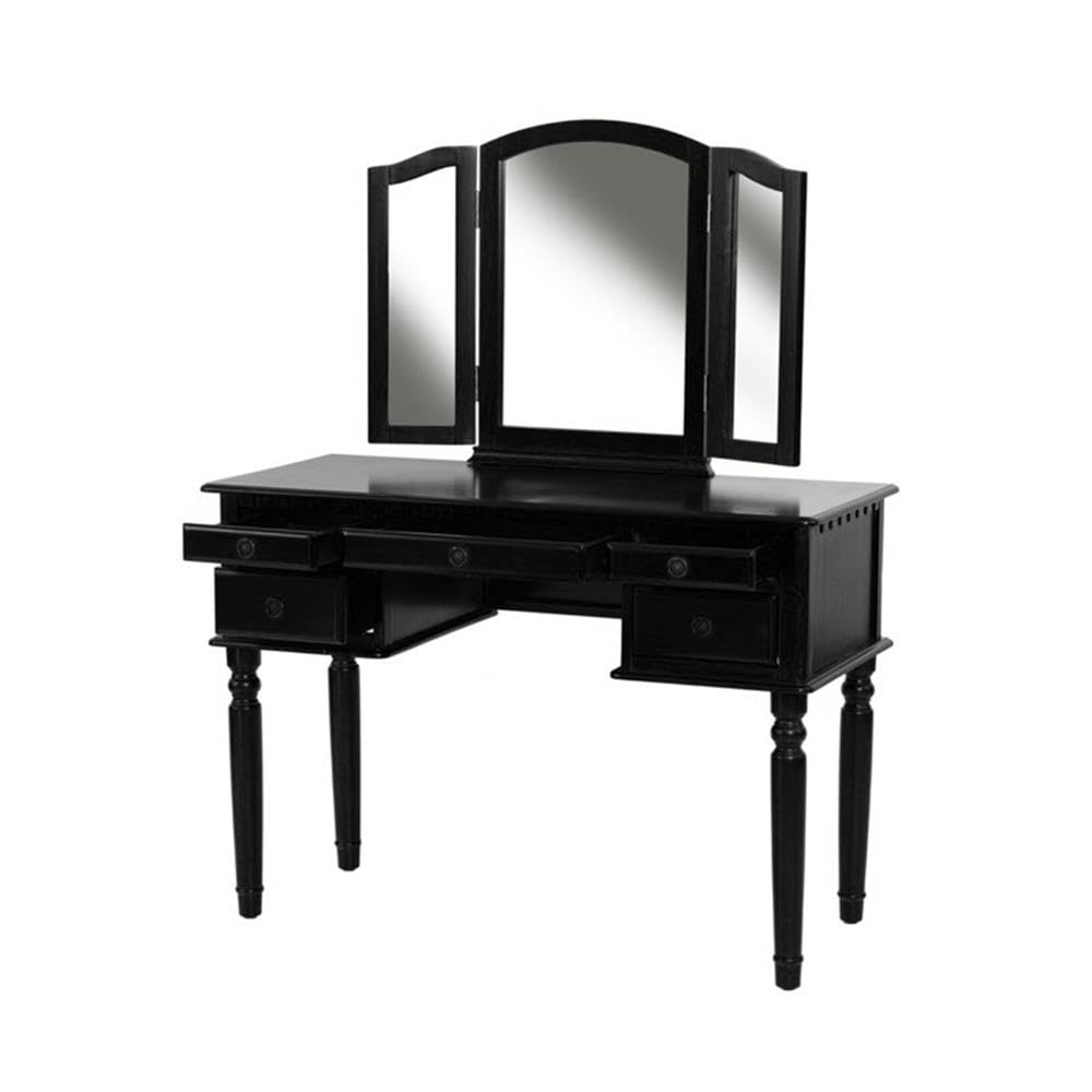 St. Croix Collection Vanity Set with Stool, Black