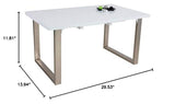 Roman Extendible Dining Table Pedestal Table MDF High-Gloss White (TABLE ONLY)