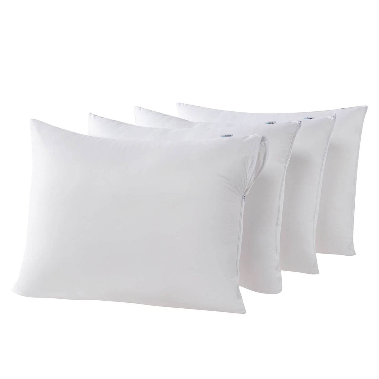 4 Pack Waterproof Down Feather Proof Pillow Protectors with Zipper King Size Set of 4 Poke Proof Bed