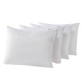 4 Pack Waterproof Down Feather Proof Pillow Protectors with Zipper King Size Set of 4 Poke Proof Bed
