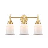 3 Light Bath Vanity-12.5 Inches Tall and 24 Inches Wide-Satin Gold Finish-Matte White Glass Color