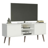 Console with 2 Doors and 2 Shelves with Cable Management for 50, 55 Inch Media Storage