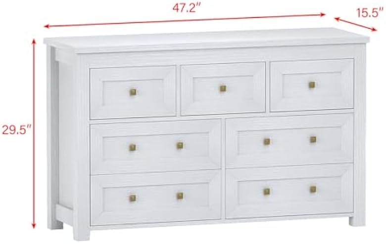 7-Drawer Dresser for Bedroom, Chest of Drawers with Ample Storage