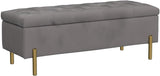 Upholstered Storage Bench Velvet Bed Bench with Storage Entryway Bench