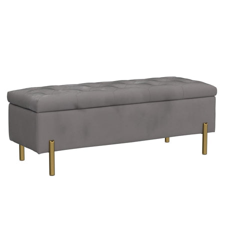 Upholstered Storage Bench Velvet Bed Bench with Storage Entryway Bench