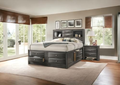 Ireland Full Captain's Bed with Storage - Gray Oak Finish