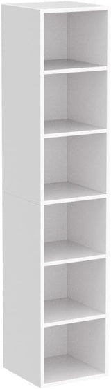 70.9 Inch Tall Narrow Bookcase, Modern White Corner Bookcase with Storage