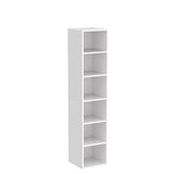 70.9 Inch Tall Narrow Bookcase, Modern White Corner Bookcase with Storage