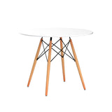 Round White Dining Kitchen Table Modern Leisure Table 31.5"