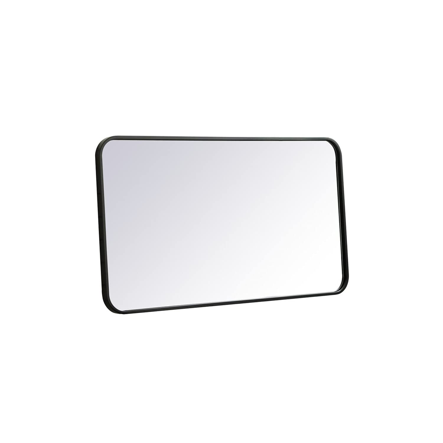 Evermore  Soft Corner Metal Rectangular Mirror in Black