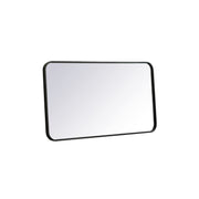 Evermore  Soft Corner Metal Rectangular Mirror in Black