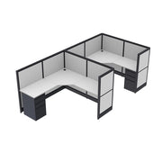. 2 Person L Shaped Cubicles | Privacy L-Shaped Workstations