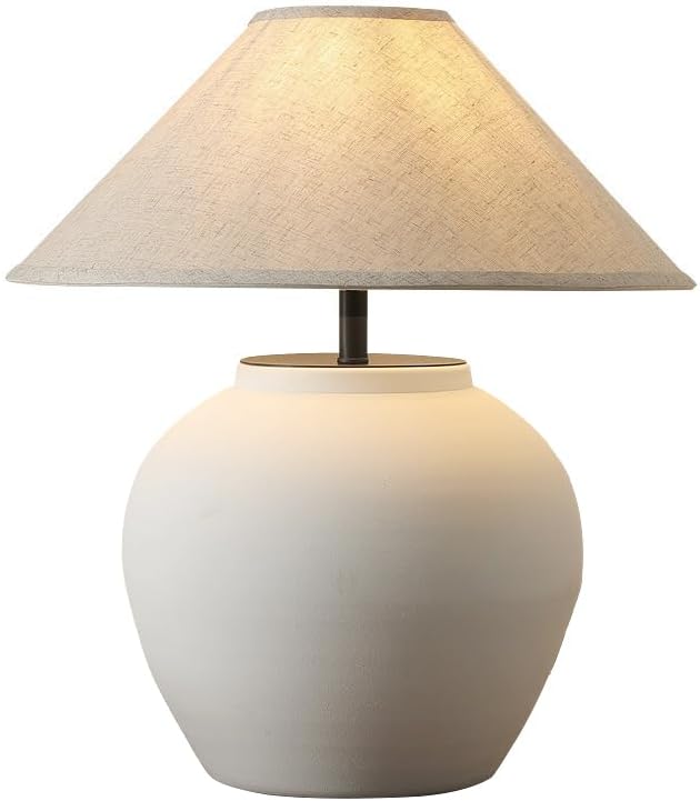 Farmhouse Ceramic Table Lamp 18.8" Black