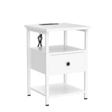 Nightstands Set of 2, 3-Tier Nightstand with LED Lights, 26.8'' Nightstands with Charging