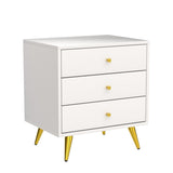 Set of 2 Nightstands with 3 Drawers, Modern Bedside Table Versatile End Side Table