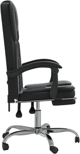 Reclining Office Chair Black Faux Leather (15.2 KG/33.44 LBS)