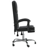 Reclining Office Chair Black Faux Leather (15.2 KG/33.44 LBS)