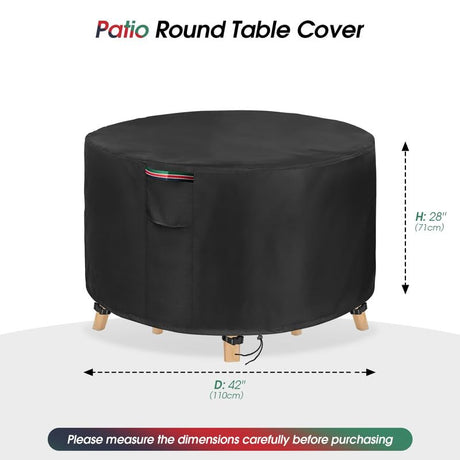 Round Patio Furniture Cover,Heavy Duty Waterproof Outdoor Table Chair Set Covers