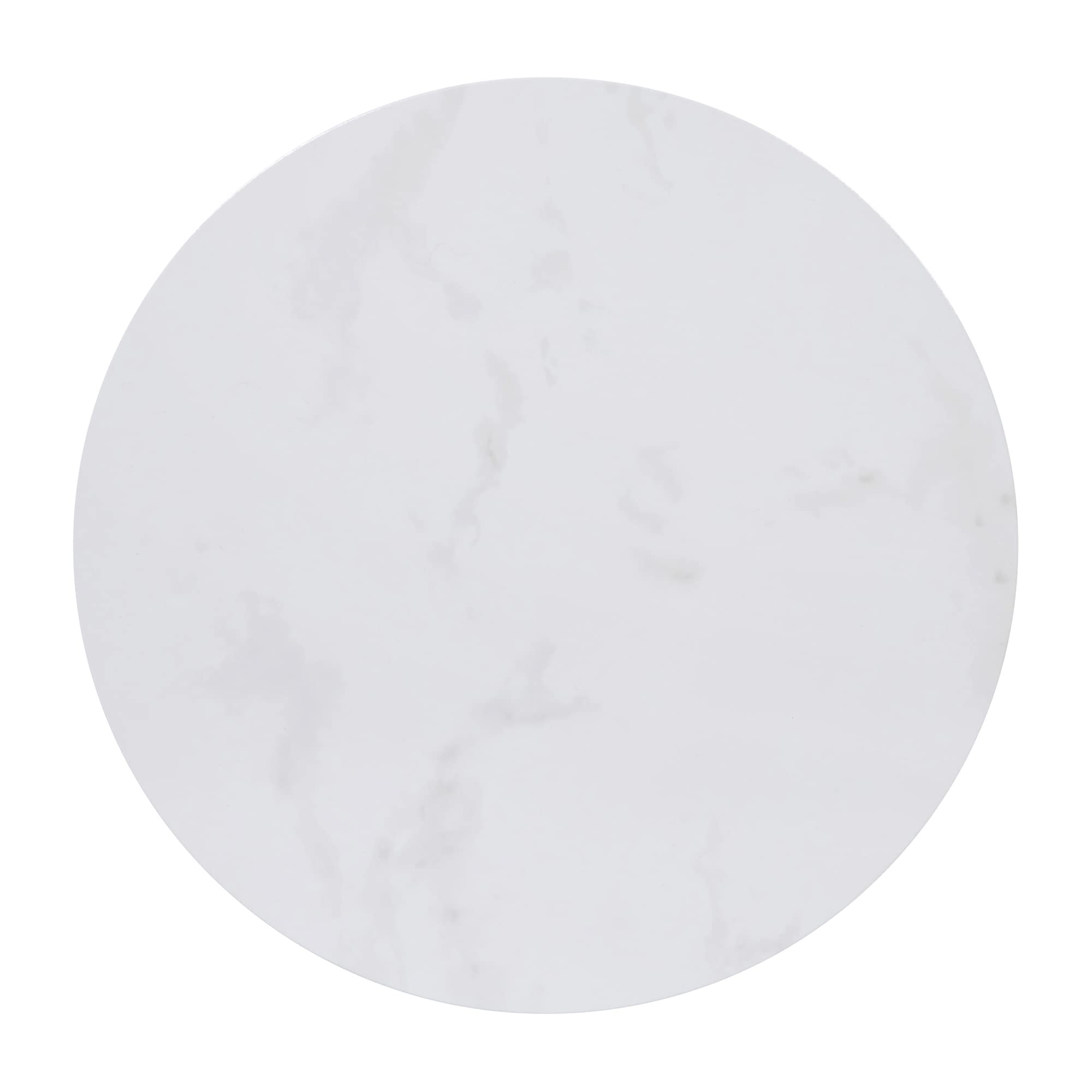 Hampstead Collection End Table - Modern White Marble Finish End Table