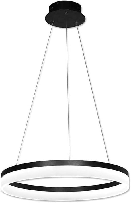 Minimalist Ring Chandelier Aluminium Body Acrylic Lampshade Hanging Light Adjustable