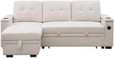 Modern Reversible Sleeper Sectional Sofa L-Shaped Pull Out Sleep Sofabed