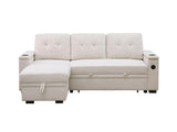Modern Reversible Sleeper Sectional Sofa L-Shaped Pull Out Sleep Sofabed