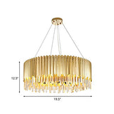 XINDAR 6 Lights Chandelier Light Fixture Luxury Crystal Pendant Lighting in Gold