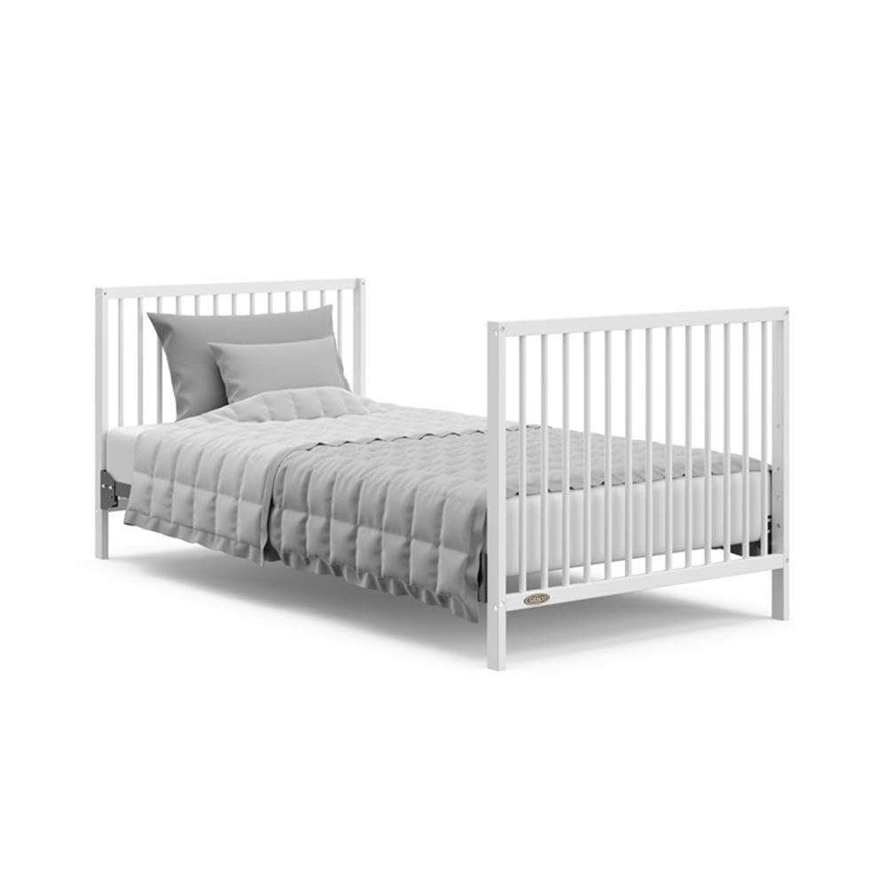 40.1" 4-in-1 Wood Convertible Mini Crib in White