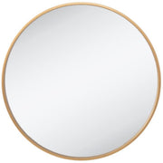 Gold Modern Round Large Metal Wall Mirror for Minimalist Home Decor, Bathroom or Entryway