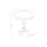 JAVN5-WHI-W 5 Piece Counter Height Dining Set Includes a Round Dining Table