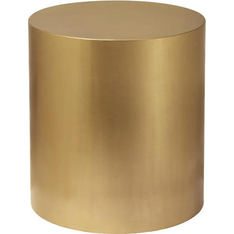 296-ET Cylinder Collection Modern | Contemporary Round End Table with Durable Metal Base, Brushed Gold, 20" W x 20" D x 22" H