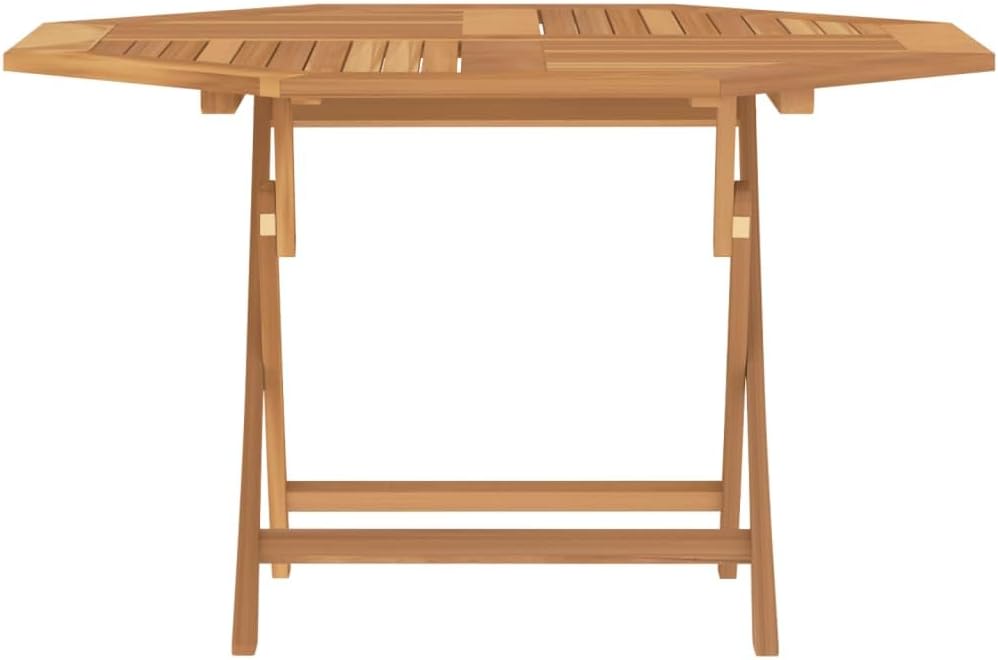 Octagon Foldable Teak Wood Patio Table - Weather Resistant Outdoor Dining