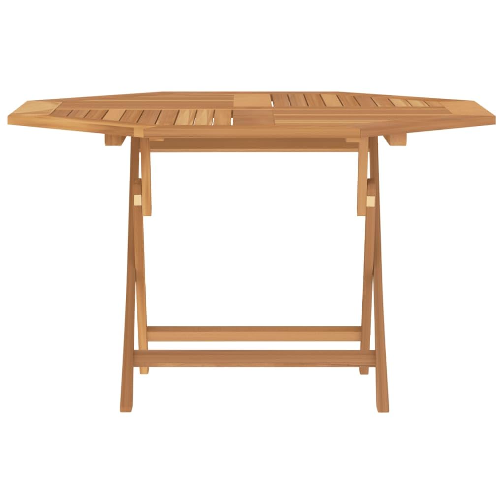 Octagon Foldable Teak Wood Patio Table - Weather Resistant Outdoor Dining