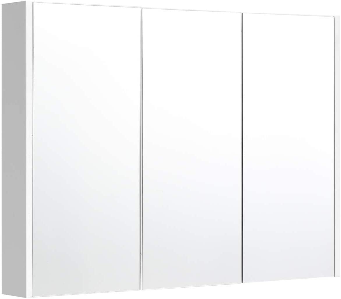 Bathroom Medicine Cabinet, Wall Mounted Cabinet with Triple Mirror Door