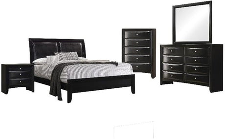 Briana Eastern King Bed 5-Piece Set, Black