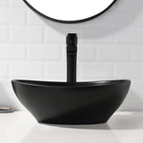 Sink with Faucet and Drain Combo-VASOYO 16x13 Matte Black Bathroom