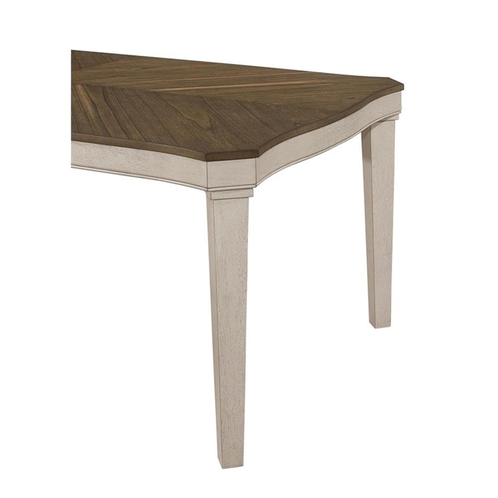 Wood Starburst Dining Table Set in Khaki and Rustic Cream