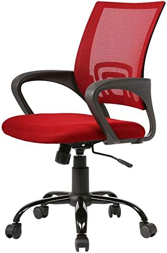 Simple Home Ergonomic Desk Office Chair Mesh Computer Chair, Lumbar Support Modern Executive Adjustable Stool Rolling Swivel Chair for Back Pain, Chic Modern Best Home Computer Office Chair - Black