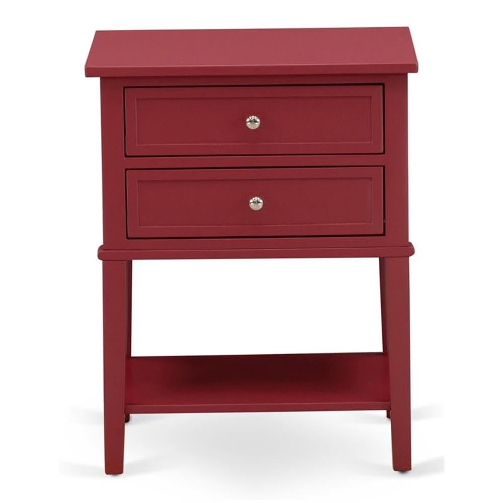 VL-13-ET Valencia Nightstand - Rectangle Modern End Table with 2 Drawers for Bedroom